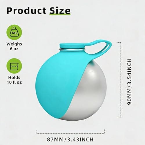 Stainless Steel Dog Water Bottle for Walking 285ml, 2-in-1 Portable Dog Water Bottle with Foldable Silicone Bowl, Feeding & Watering Supplies for Dogs, Dog Bottle for Travel and Walks (Cream) — view 4