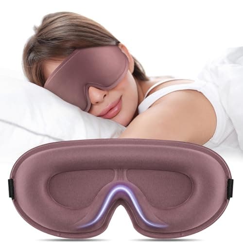 Blackout Sleep Mask for Women Men Zero Eye Pressure Eye Mask, Lycra Fabric 3D Ergonomic Design Eye Movement and Eyelash Friendly, Ultra Comfortable Blindfold for Sleeping Pink