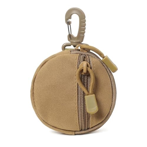 Round Zipper Bag with Quick Release Clip, Perfect for Hiking, Travel, Daily Use, Holds Earphones, Portable Earphone Organizer Pouch