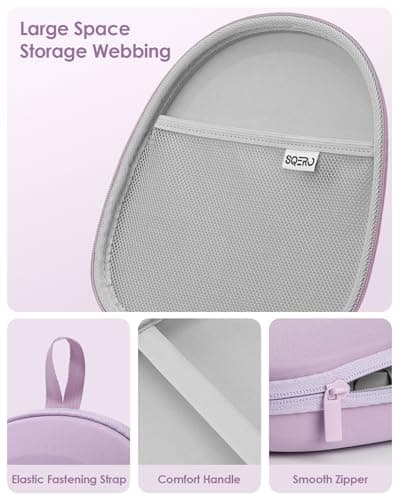 Headphone Case Hard Shell Super-Slim for Sony/JBL/Bose/Soundcore Anker/BERIBES KVIDIO TOZO JLab Over-Ear Headphones Universal Portable Travel Organizer Bag (Purple) — view 5