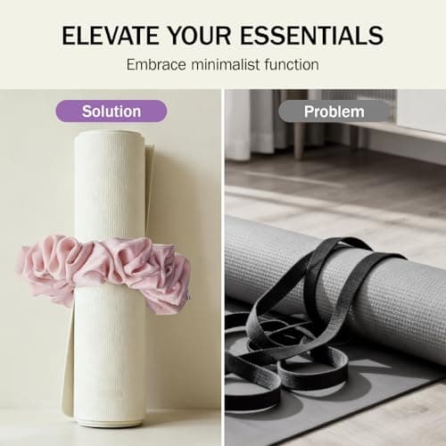 Slim Panda Yoga Mat Strap, 2-in-1 Yoga Mat Carrier & Hair Scrunchie, Premium Velvet Adjustable Carry Strap for 1-6mm Mats | Portable, Stylish, Durable & Elastic (Mat Not Included) — view 4