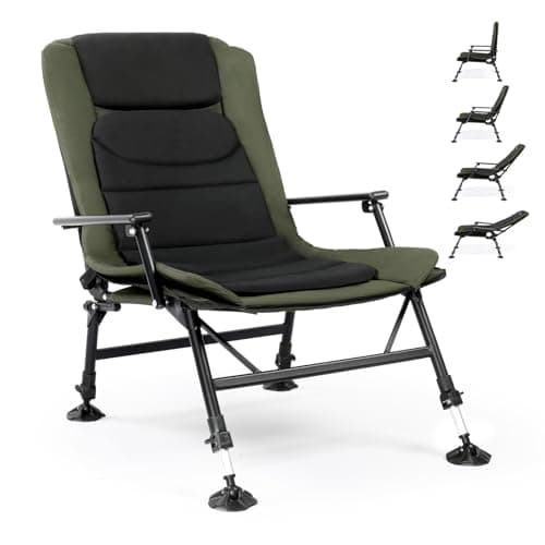 Bonnlo Professional Foldable Fishing Chair, Outdoor Reclining Camping Chair