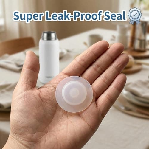 10 Pcs Bottle Seals,Silicone Bottle Seals,Water Bottles Tops Replacement Caps Reusable,Dust Proof Container,Lid Hole Straw Holes Rubber,Spill Protection,Milk Bottles Protectors for Travel,Leakproof — view 5