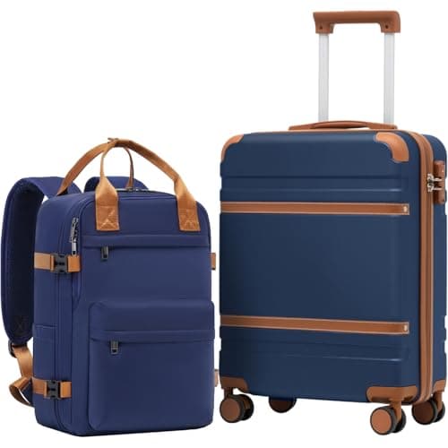 COOLIFE Cabin Suitcase 55x40x20 & Cabin Bag 40x30x20 EasyJet Ryanair PC+ABS