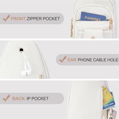 GAEKEAO Sling Bag Crossbody Bags for Women Vegan Leather Fanny Pack Chest Travel Anti Theft Purse Shoulder Bag Handbags Gifts — view 5