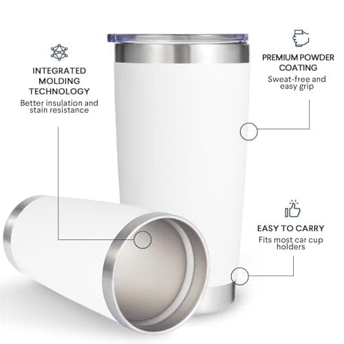 Volhoply 20oz 550ml Travel Insulated Tumbler with Lid and Straw Bulk 4 Pack, Double Wall Stainless Steel Coffee Mug Fits Cup Holder,Powder Coated Cups for Hot & Cold Drinks, BPA Free（Mix,4 Set） — view 4