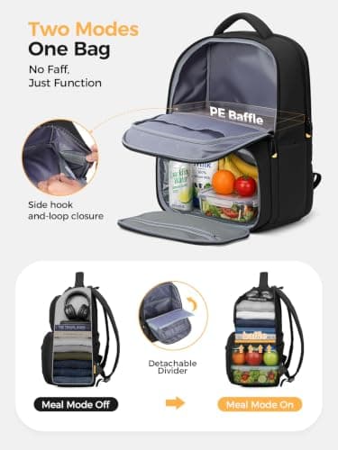 Lekespring Laptop Backpack with Lunch Compartment — view 3