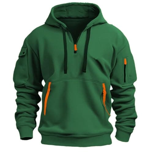 Mens Hoodies Half Zip Pullover Work Jumpers Military Tactical Sweatshirts