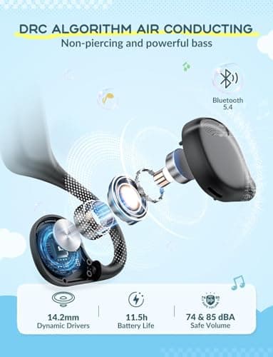 iClever OWS01 Kids Headphones Wireless Air Conduction Open Ear Headphones — view 4