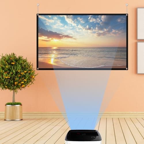 Zerodeko Projector and Projection Portable Screen White Folding Polyester Curtain with Easy Installation Optimal Color Reproduction for Conference Room and Business Use — view 4