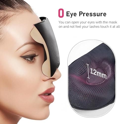 3D Contoured 22 Momme Mulberry Silk Sleep Mask with Ag+ Silver Ion – Zero Pressure Blackout Eye Mask for Side Sleepers, Lash Extensions & Travel, Hypoallergenic (BYDT) — view 3