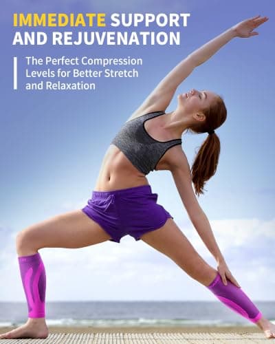 CAMBIVO Calf Compression Sleeves for Men & Women, 2 Pairs — view 4