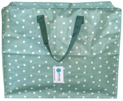 Happy Planet Giftshop Large Jumbo Storage Bag with Zip 58 x 47 x 30cm 80l (Sage Green Polka Dot Design) (Single - Multipacks Available) — view 2