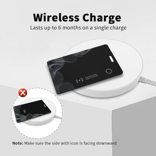 Wallet Tracker Card with Wireless Charging, Rechargeable Slim Item Finder Works with Apple Find My, IP68 Waterproof Bluetooth Locator Tag for Wallets, Passports, Luggage, and Keys — view 6