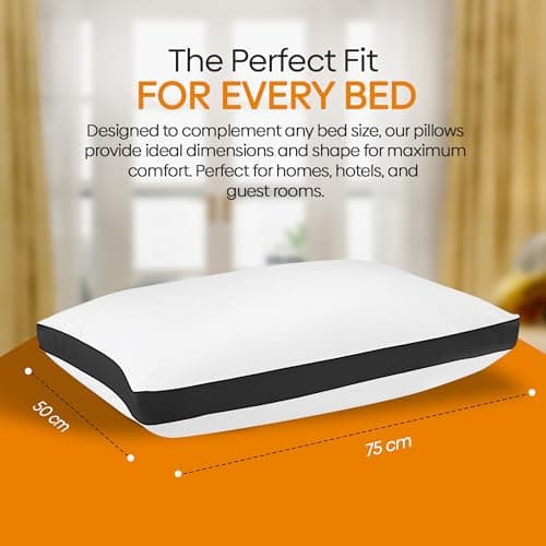 Oliver Bedding Egyptian Cotton Box Pillows 2 Pack- Breathable Hotel Pillows — view 6