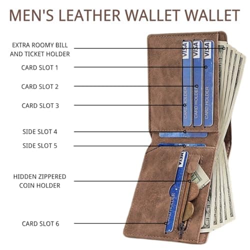 KEYRI 1 PCS Leather Wallets Mens Slim Wallet for Men UK — view 4