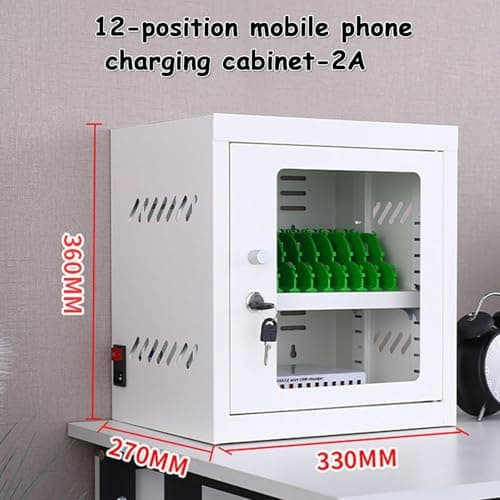Mobile Charging Station with Rotating Wheels Aluminum Alloy Multi-Port Charger Efficient 5V 2A Fast Charging Secure Storage for Cell Phones — view 2