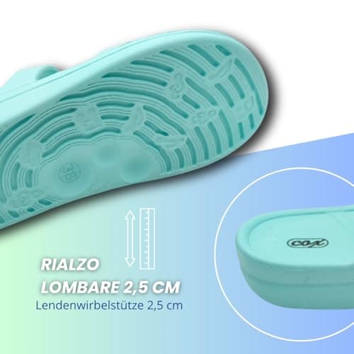 Ritmo Women's Summer EVA Rubber Slides Platform Sandals with Massage Insole for Sea, Swimming Pool, Home Shower, turquoise, 6 UK — view 6