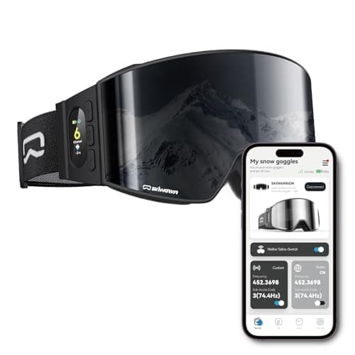 SKIWARRIOR Multifunctional Smart Wireless Ski Goggles with Walkie-Talkie, Anti-Fog Zeiss Lens, Music & Call Function (G01-Black)