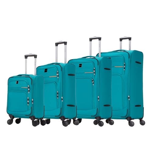 Skylark 32" Extra Large Suitcase Super Lightweight Luggage 20% Expandable 4 Wheels Spinner 3-Digit Combination Lock Soft Shell Luggage Check in for 30kg (Aqua, 162 litres) — view 2