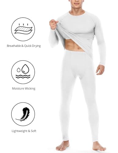 Roadbox Men's Thermal Underwear Sets - Fleece Lined Long Johns Base Layer Tops & Bottoms Quick Dry for Winer Skiing Cycling — view 4