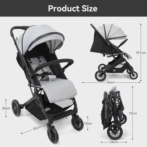 SOLIDEE Baby Stroller Pushchair, Compact Travel Pram with Adjustable Seat — view 6