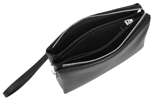 Mens Real Leather Wrist Bag Lockable Clutch Organiser Travel Pouch Thames Black — view 5