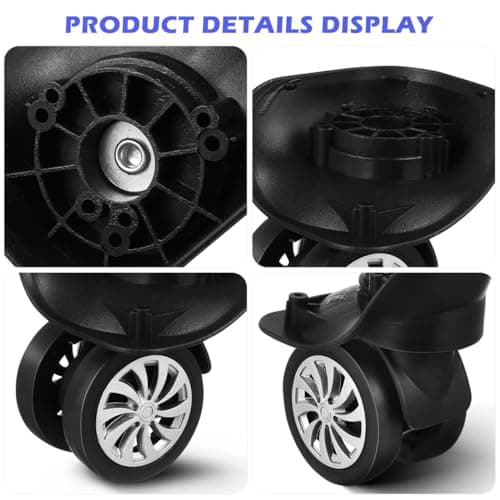 BESTonZON 4pcs Luggage Wheels Replacement Suitcase Wheel Replacement Swivel Caster Set Spare Rollers Universal Wheel Accessories for Travel Suitcase Repair Flexible Rotating Diy Parts — view 5