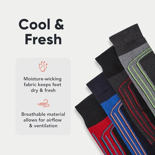 FM London Unisex (4-pack) Thermal Ski For Mens And Women Knee - High Socks, Multicoloured (Assorted), 6-11 UK — view 3