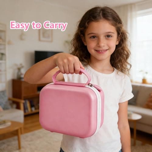 Kids Camera Case Compatible with ETIKEZ/Hangrui/HiMont/CalineGam/TIATUA/MYSTILUCK/Manttely/GREENKINDER/Manttely/Luoba/Gofunly/Seckton Kids Camera Instant Print,Prints Paper Storage Bag(COLOR:Pink) — view 6