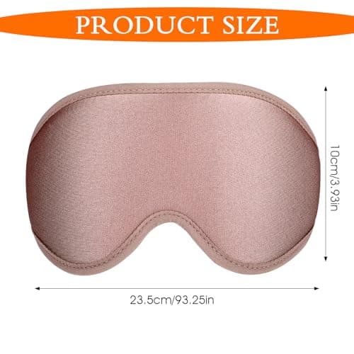 WLLHYF Silk Sleep Mask, 3D Stereo Deep Sleep Eye Mask Comfortable Adjustable Cute Block Out Light Eye Covers for Man and Woman All Night Sleep (Rose Gold) — view 3