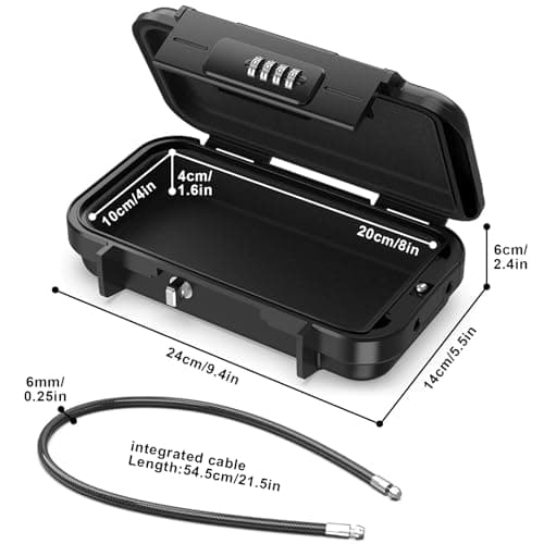 Diyife Portable Safe Box, [Waterproof] Travel Safe Combination Case, Anti-Theft Security Box with 4-digital Code, Lock Box with Removable Wire Rope for Hotels, Travel, Sports, Venues, Office, Vacation — view 2