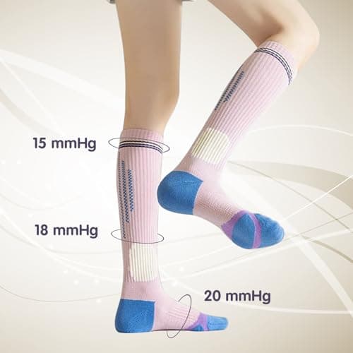 Cotton Compression Socks for Women, 3 Pairs, Mixed, Size 4-7 — view 5