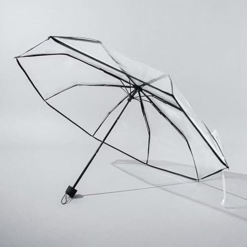 QOTSTEOS Clear Foldable Umbrella, Auto Open Close 8 Ribs Transparent Windproof & Compact Travel Umbrellas, Outdoor Fashionable Clear Canopy Rain Umbrella, Lightweight — view 6