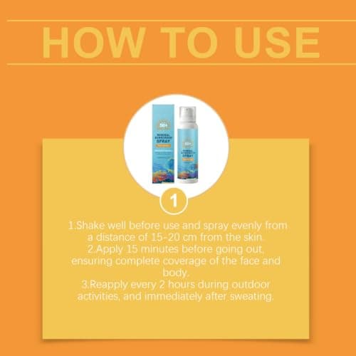 120ml Reef Safe Sunscreen SPF 50,Mineral Sunscreen Spray for Face & Body — view 5