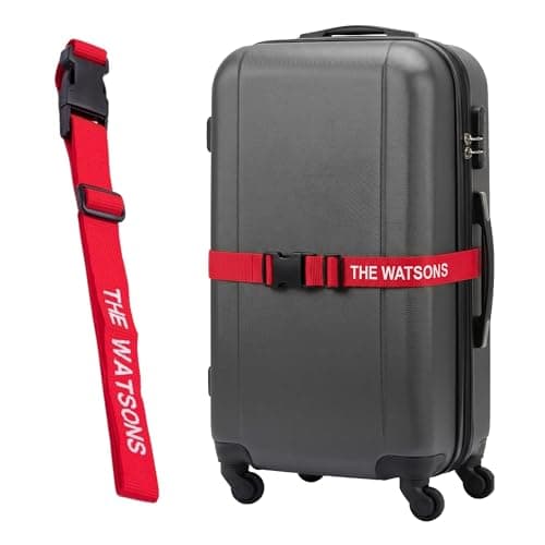 Personalised Luggage Strap for Suitcase (Red, 1.8 Metres)