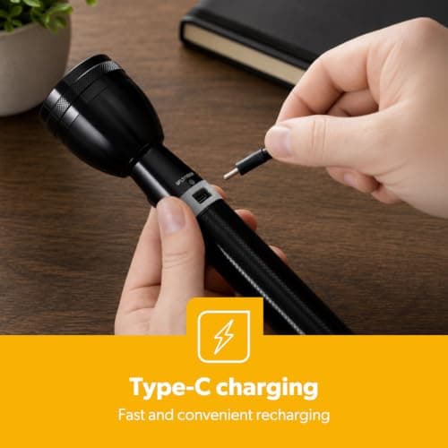 GEEPAS Rechargeable LED Torch | 7W Super Bright Lightweight 6000mAh Long Battery Life Flashlight | Hand Torch for Camping Emergency Outdoor Powercut Hiking Night Use — view 3