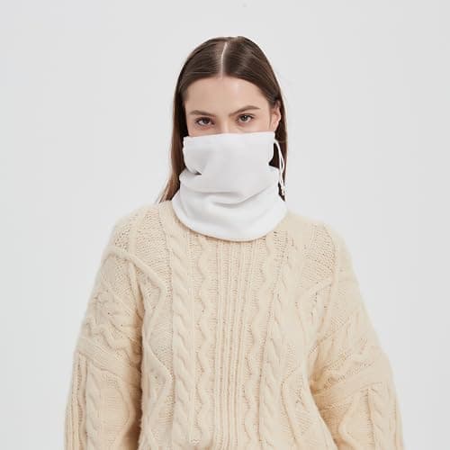 Golden Apple 3PCS Winter Sport Warmer Neck Gaiter Fleece Face Mask Skiing Cycling Windproof Balaclava Scarf For Men Women (White) — view 3