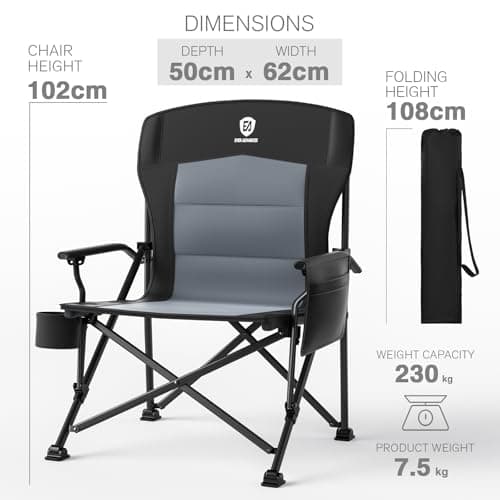 EVER ADVANCED Camping Chair for Adults Oversized 230KG for Heavy People — view 6