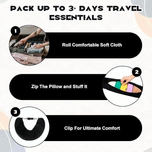 Comforso 2-in-1 Storage Neck Bag and Stuffable Neck Pillow for Travel — view 4