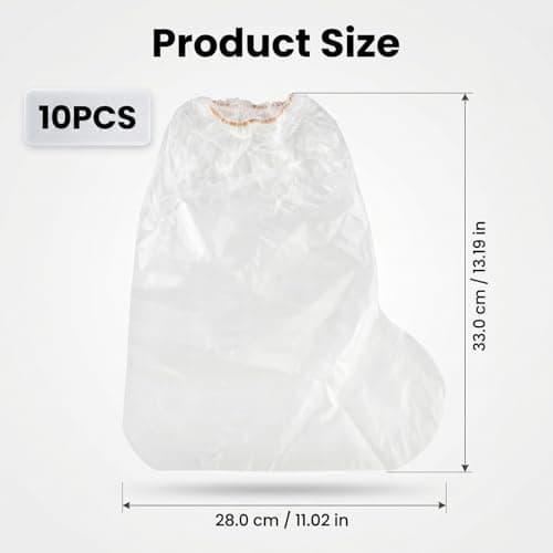 Hopzab 10PCS Waterproof Shoe Covers, Transparent Disposable Overshoes for Rainy Days, Lightweight & Comfortable Footwear Protection, 30x28cm — view 2