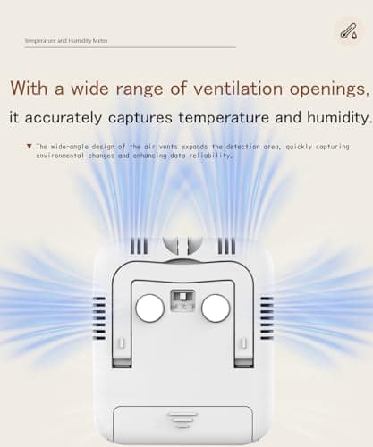Digital Hygrometer Baby Room Thermometer Indoor Reptile(2 Pack White AAA — view 5