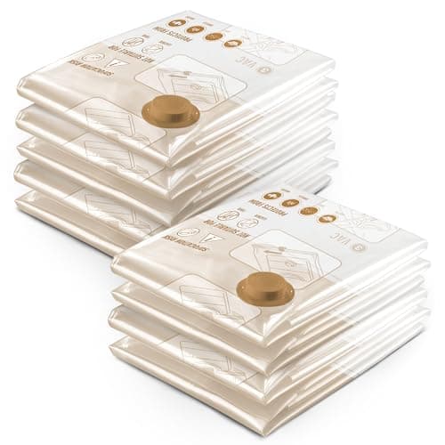 STORAGE MASTER Pack of 9 Jumbo Size Space Saver Bags for Travel and Home Reusable Vacuum Storage Bags Save 80% More Storage Space Work with Vacuum Cleaner (No Pump) — view 3