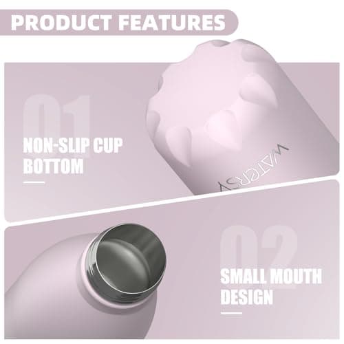 WATERSY Stainless Steel Insulated Water Bottle, Double Walled Metal Vacuum Flask Keep 24 Hrs Cold & 12 Hrs Hot Thermal Metal Sports Bottles 500ml BPA Free for Outdoor,Gym, School (Cherry Blossoms) — view 2