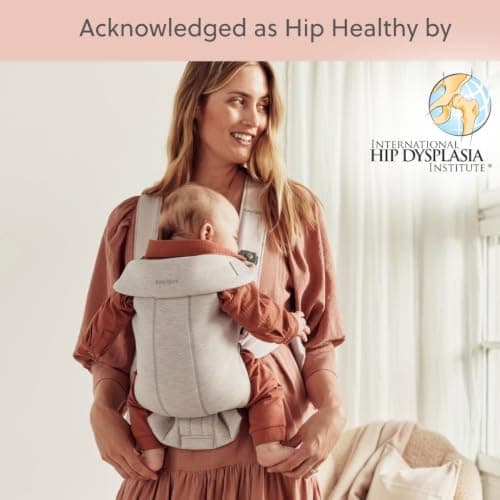 BabyBjörn Baby Carrier Mini, 3D Jersey, Light Beige, Infant Carrier for Newborns (0-12 Months), Soft, Ergonomic and Easy to Use — view 2