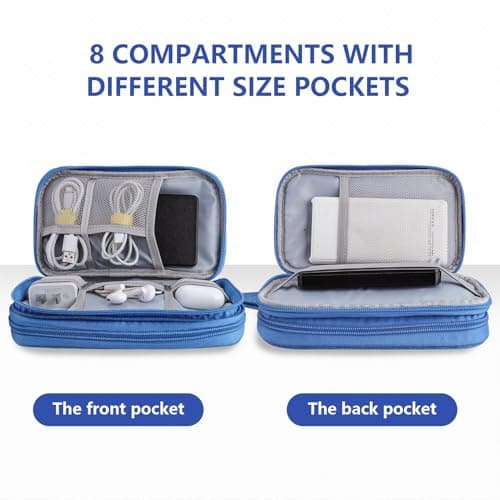 Teskyer Travel Cable Organiser Bag, Travel Essential, Sky Blue — view 5