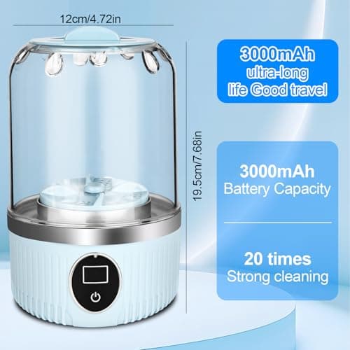 Underwear Washing Machine, Upgrade 1L Mini Portable Washing Machine, 3 Cleaning Modes,Rechargeable Underwear Washer Deep Cleans Small Clothes for Apartment, Dorm, RV, Travel & Hotel Use — view 4
