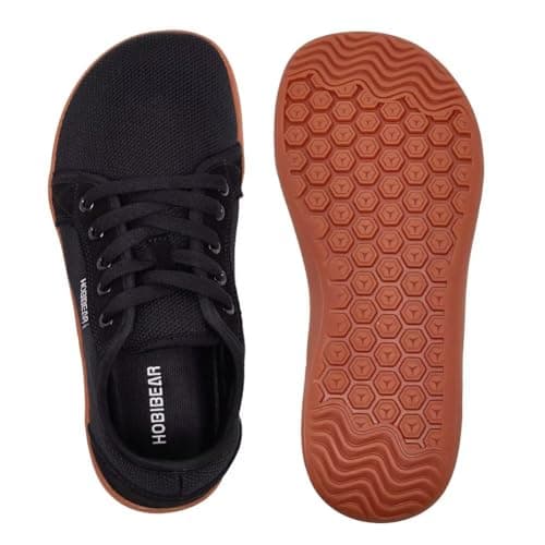 HOBIBEAR Unisex Wide Barefoot Shoes for Men Women Outdoor Trail Running Minimalist Walking Shoes Lightweight and Breathable(Black Brown,9 UK) — view 6