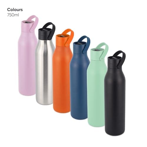 Circular&Co Recycled Stainless Steel Water Bottle 750ml – Uncoated Ink Black – Reusable, Sustainable & BPA-Free — view 2
