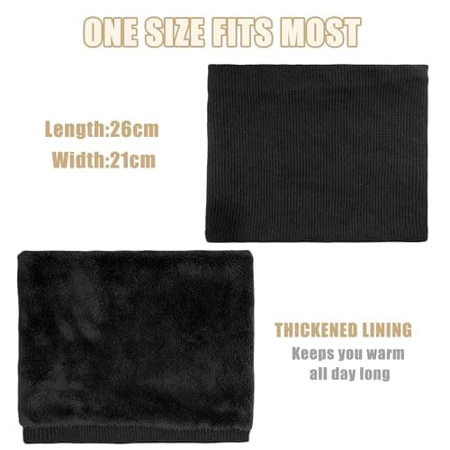 ehsbuy Winter Neck Warmer Fleece Snoods for Men Women Thermal Thick Knit Neck Gaiters Ski Mask Scarf Gifts for Cycling Outdoor — view 2